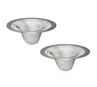 Seatery Lot de 2 filtres de vidange d'évier de salle de bain de 2,5 cm pour linge, serpillère, piscine, utilitaire, slop, évier de camping-car, filtre de vidange en acier inoxydable