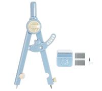 SEATOGEM 2-en-1 Compas-Règle, Compas scolaire de précision, 1-13 cm avec Règlement de Rayon, Protection des Pointes de Compas, pour la Menuiserie, les Étudiants et la Création Artistique (Bleu)