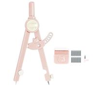 SEATOGEM 2-en-1 Compas-Règle, Compas scolaire de précision, 1-13 cm avec Règlement de Rayon, Protection des Pointes de Compas, pour la Menuiserie, les Étudiants et la Création Artistique (Rose)