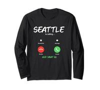 Seattle Appelle et Je Dois Aller Washington USA Traveling Manche Longue