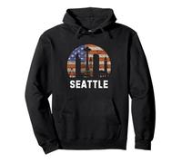 Seattle Grunge USA Flag Space Needle Souvenirs américains Sweat à Capuche