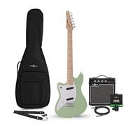 Seattle Guitare électrique pour gaucher Vert écume de mer 10 W et lot d'accessoires