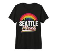 Seattle LGBT Lesbian Gay Bisexual Rainbow LGBTQ Pride T-Shirt Haut de Gamme