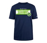 SEATTLE SEAHAWKS New Era Casquette NFL T-Shirt régulier Haute densité Encre sérigraphiée sur Le Devant Graphique Original Team Couleur Unisexe Marine