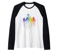 Seattle Skyline Aquarelle Space Needle Manche Raglan