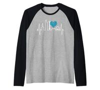 Seattle Skyline Battement de Cœur USA Pouls J'aime Seattle Manche Raglan