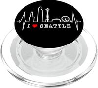 Seattle Skyline Battement de Cœur USA Pouls J'aime Seattle PopSockets PopGrip pour MagSafe