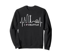 Seattle Skyline Battement de Cœur USA Pouls J'aime Seattle Sweatshirt