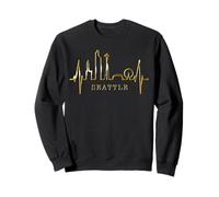 Seattle Skyline Battement de Cœur USA Pouls J'aime Seattle Sweatshirt