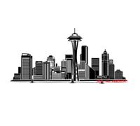 Seattle Skyline Paysage Urbain Amovible Vinyle Autocollant Stickers Muraux Décor À La Maison Salon Art Stickers Muraux Citations Chambre Mural90x42cm