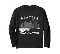 Seattle Souvenir Men Washington Music Guitare électrique Manche Longue