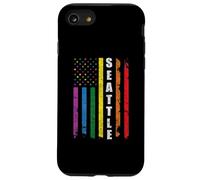 Seattle Us American Flag Rainbow Gay LGBT Pride Month Coque pour iPhone SE (2020) / 7/8