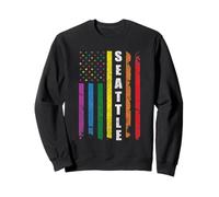 Seattle Us American Flag Rainbow Gay LGBT Pride Month Sweatshirt