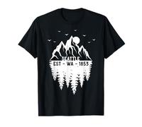 Seattle Washington a créé 1853 Souvenir des Arbres des Montagnes T-Shirt