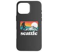 Seattle Washington Bigfoot Mountains Retro Distressed 80s Coque pour iPhone 16 Pro Max