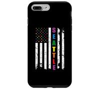Seattle Washington LGBTQ Gay Pride Month USA Flag Rainbow Coque pour iPhone 7 Plus/8 Plus