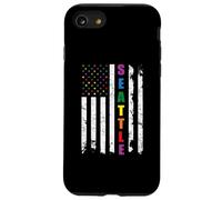 Seattle Washington LGBTQ Gay Pride Month USA Flag Rainbow Coque pour iPhone SE (2020) / 7/8