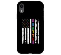 Seattle Washington LGBTQ Gay Pride Month USA Flag Rainbow Coque pour iPhone XR