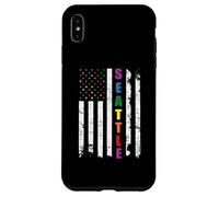 Seattle Washington LGBTQ Gay Pride Month USA Flag Rainbow Coque pour iPhone XS Max