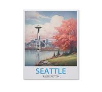 Seattle, Washington，Puzzle pour Adultes 1000 Pièces en Bois Puzzles Jeu Cadeau Accueil Décoratif Mots Croisés（75x50cm）-HV68