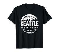 Seattle Washington Skyline Grunge Art Space Needle Souvenir T-Shirt