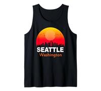Seattle Washington State USA Vintage Sunset Retro City Débardeur