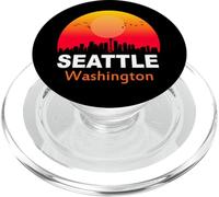 Seattle Washington State USA Vintage Sunset Retro City PopSockets PopGrip pour MagSafe