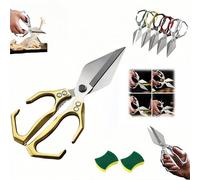 Seattleget Ciseaux de cuisine multifonctionnels robustes avec poignée ergonomique, ciseaux japonais en acier à haute teneur en carbone pour poulet, viande, fruits de mer, coupe d'os (doré)
