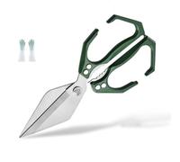 Seattleget Heavy-Duty Kitchen Shears, High-Carbon Steel Poultry Shears Ergonomic Handle, for Chicken, Meat, Seafood & Bone Cutting (Green)