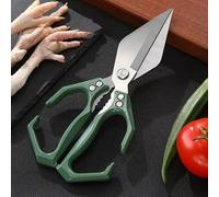 Seattleget Multifunctional Heavy-Duty Kitchen Shears,2 in 1 Kitchen Scissors All Purpose with Walnut Cracker, for Chicken, Meat, Seafood, Bone Cutting (Green)