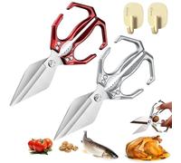 Seattleget Multifunctional Heavy-Duty Kitchen Shears, 2 in 1 Kitchen Scissors All Purpose with Walnut Cracker, Japanese Cooking Shearss for Food, Ergonomic Handle for Cutting Meat (A+C)