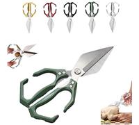 Seattleget Multifunctional Heavy-Duty Kitchen Shears,Heavy Duty Kitchen Scissors with Ergonomic Handle,2 in 1 kitchen scissors, Food with Chicken, Meat (green)