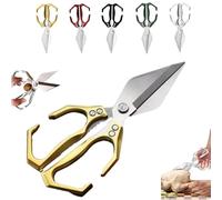 Seattleget Multifunctional Heavy-Duty Kitchen Shears,Heavy Duty Kitchen Scissors with Ergonomic Handle,2 in 1 kitchen scissors, Food with Chicken, Meat (gold)