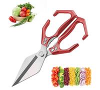 Seattleget Multifunctional Heavy Duty Kitchen Shears, Interactk Kitchen Scissors For Food, Japanese Kitche Scissors, For Chicken, Meat, Seafood Cutting (Red,1pcs)