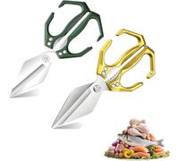 Seattleget Multifunctional Heavy-Duty Kitchen Shears, Japanese High-Carbon Steel Kitchen Scissors, 2025 New 2 in 1 Ergonomic Kitchen Scissors for Chicken, Meat, Seafood Cutting (Green+Yellow)