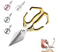 Seattleget Multifunctional Heavy-Duty Kitchen Shears, Multifunctional Heavy-Duty Kitchen Shears, Poultry Scissors with Ergonomic Handle, Ultra Sharp, for Chicken, Meat, Seafood, Bone Cutting (Gold)