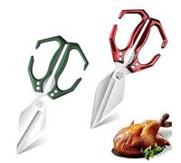 Seattleget Multifunctional Heavy-Duty Kitchen Shears, Multifunctional Heavy-Duty Kitchen Shears with Ergonomic Handle, for Seafood, Chicken Bones and Turkey Cutting (Mix1,2PCS)