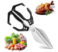 Seattleget Multifunctional Heavy-Duty Kitchen Shears, Multifunctional Heavy-Duty Kitchen Shears with Ergonomic Handle, for Seafood, Chicken Bones and Turkey Cutting (Black,1PC)
