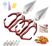 Seattleget Multifunctional Heavy-Duty Kitchen Shears, Sharp Stainless Kitchen Scissors, Heavy Duty Cut Bone, New 2 In 1 Ergonomic Kitchens Scissors For Chicken, Meat, Seafood (2PCSRed)