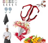 Seattleget Multifunctional Heavy-Duty Kitchens Shears, 2025 New Multifunctional Heavy-Duty Kitchen Shears, 2 In 1 Kitchen Scissors, Ergonomic Design, Poultry And Vegetables (Red)