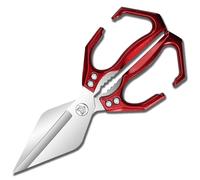 Seattleget Multifunctional,Seattleget Multifunctional Heavy Duty Kitchen Shears,2 in 1 Ergonomic Kitchen Scissors,Japanese Cooking Shearss,for Food Chicken Bones and Turkey (Red)