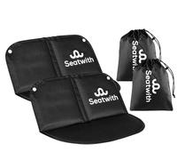 Seatwith 2 coussins de siège isolants pliables (40 x 40 cm) avec dessous en aluminium isolant thermique, sac de transport et mousqueton pour une fixation idéale au sac à dos, protection maximale