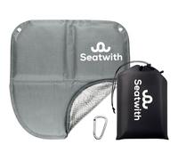 Seatwith Siège Tapis Pliable ISO (40 x 40 cm) - Petit Tapis Isolant Thermique Sol avec Doublure Aluminium - Sac de Transport & Mousqueton - Protection Contre Le Froid, Humidité & Saleté +E-Book -Gris