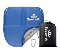 Seatwith Siège Tapis Pliable ISO (40 x 40 cm) - Petit Tapis Isolant Thermique Sol avec Doublure Aluminium - Sac de Transport & Mousqueton - Protection Contre Le Froid, Humidité & Saleté +E-Book -Bleu