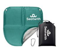 Seatwith Siège Tapis Pliable ISO (40 x 40 cm) - Petit Tapis Isolant Thermique Sol avec Doublure Aluminium - Sac de Transport & Mousqueton - Protection Contre Le Froid, Humidité & Saleté +E-Book -Vert