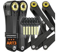 Seatylock FoldyLock Elite Antivol Velo Pliable - 2 Antivols avec 6 Clés Identiques - Cadenas Velo 3 Ans de Tranquillité d'Ésprit - Niveau Sécurité 18/18 - Classé Art-3 et Sold Secure Or - 90cm