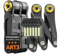 Seatylock FoldyLock Forever Antivol Velo Pliable - 2 Antivols avec 6 Clés Identiques - Cadenas Velo 3 Ans de Tranquillité d'Ésprit - Niveau Sécurité 18/18 - Classé Art-3 et Sold Secure Or - 90cm