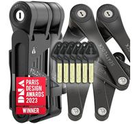 Seatylock FoldyLock Mini Duo Antivol Pliable - 2 Cadenas Velo avec 6 Clés Identiques - Antivol Velo Pliable Compacte, Léger et Robuste - 3 Ans de Tranquillité d'Ésprit - 75 cm