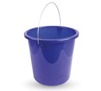Seau (1 pièce) Seau ménager, 10 litres, en différentes couleurs, seau de nettoyage en plastique stable, adapté aux aliments, sans BPA, fabriqué dans l'UE (Bleu foncé)