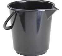 Seau 10,5l HD-Polyéthylène noir anse plastique D.286mm H.283mm HÜNERSDORFF